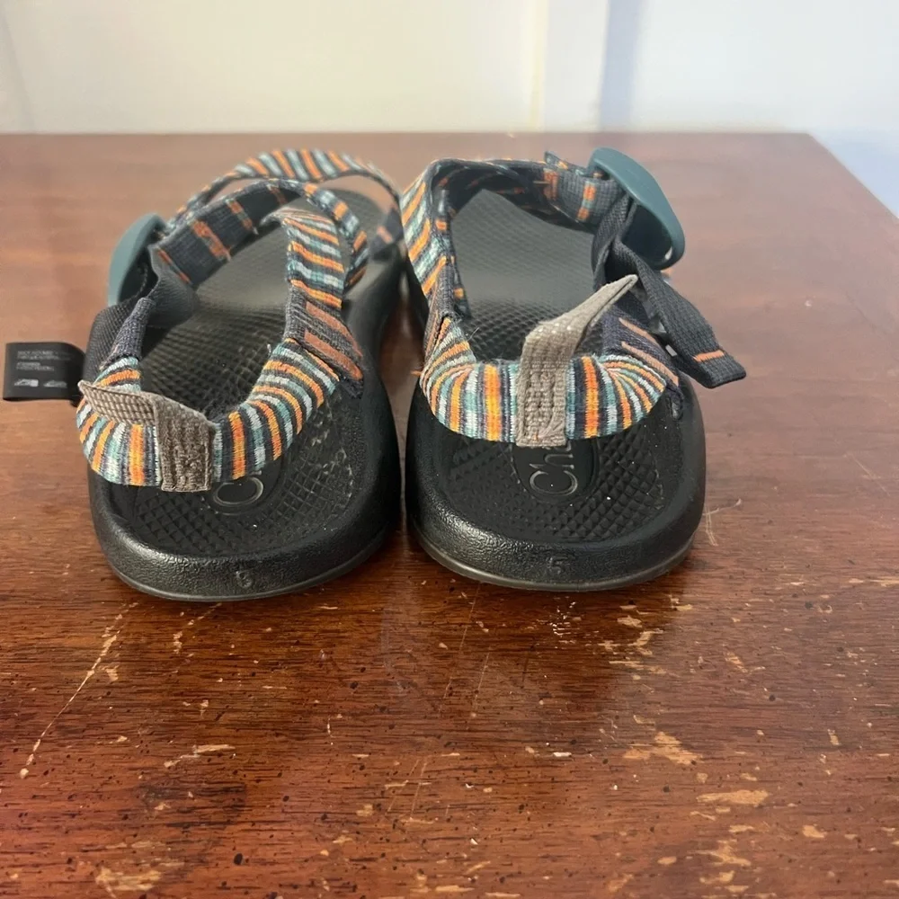 Chaco Multicolor Striped Sandals with Black Soles size 5